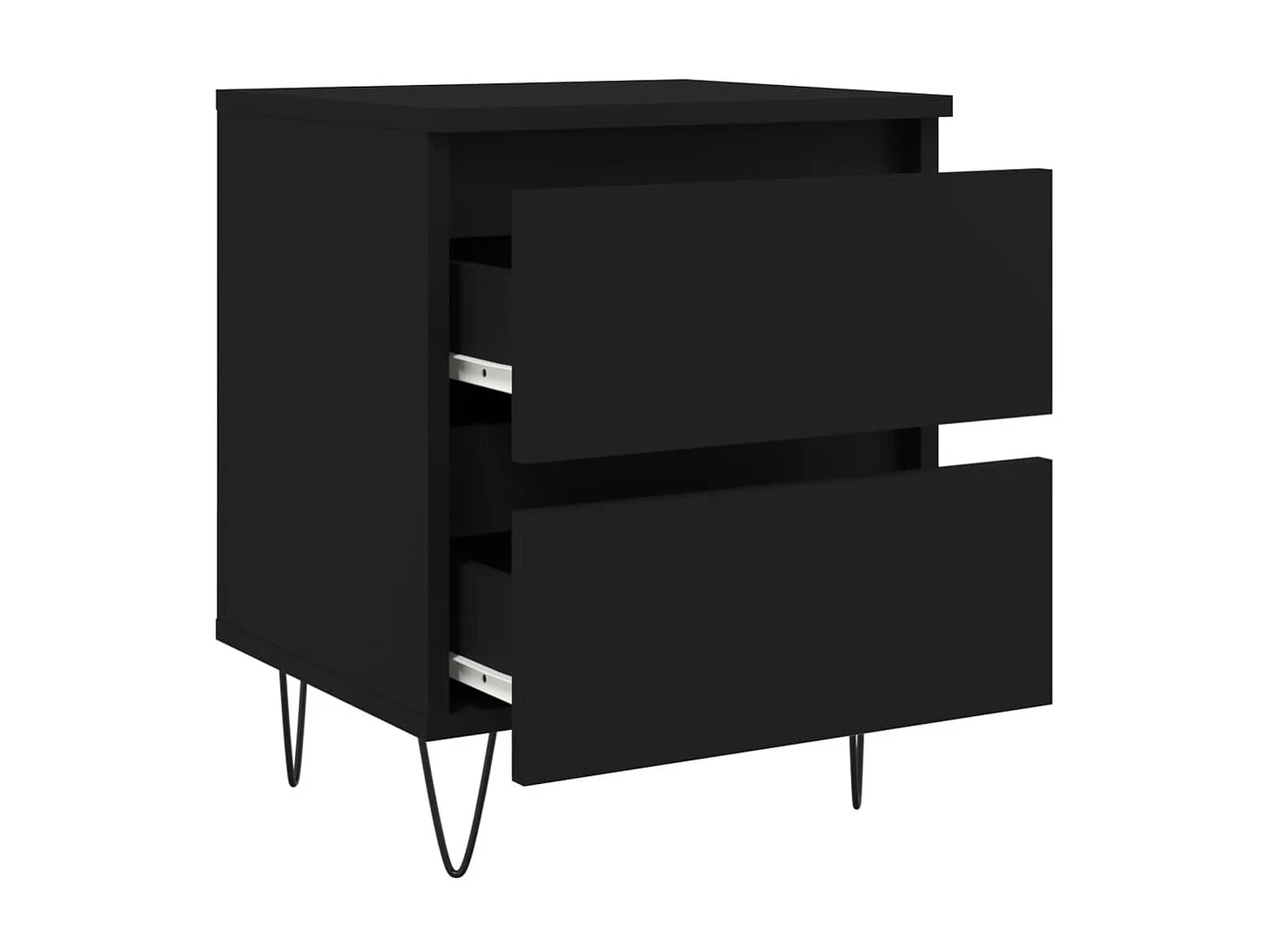 Nachttisch Nachtschrank Schwarz 40x35x50 cm Holzwerkstoff -RN36675