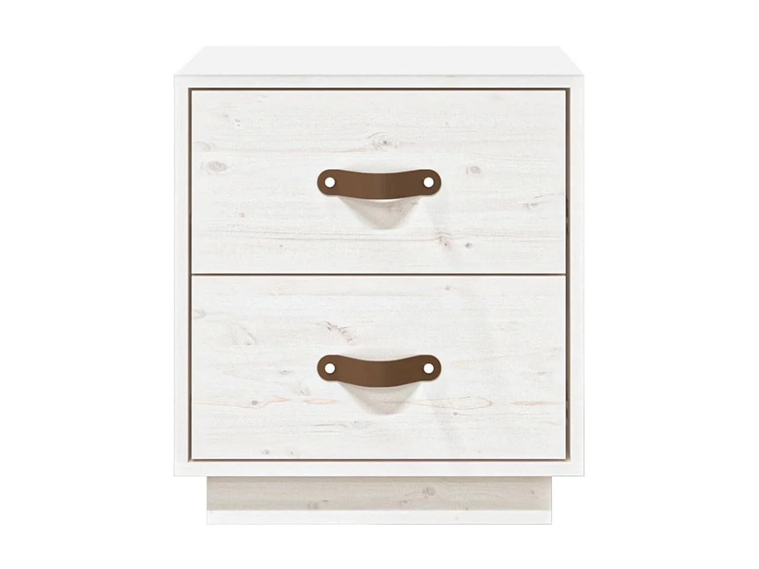 2er-Set Nachttische Nachtschrank Weiß 40x34x45 cm Massivholz Kiefer -RN79125