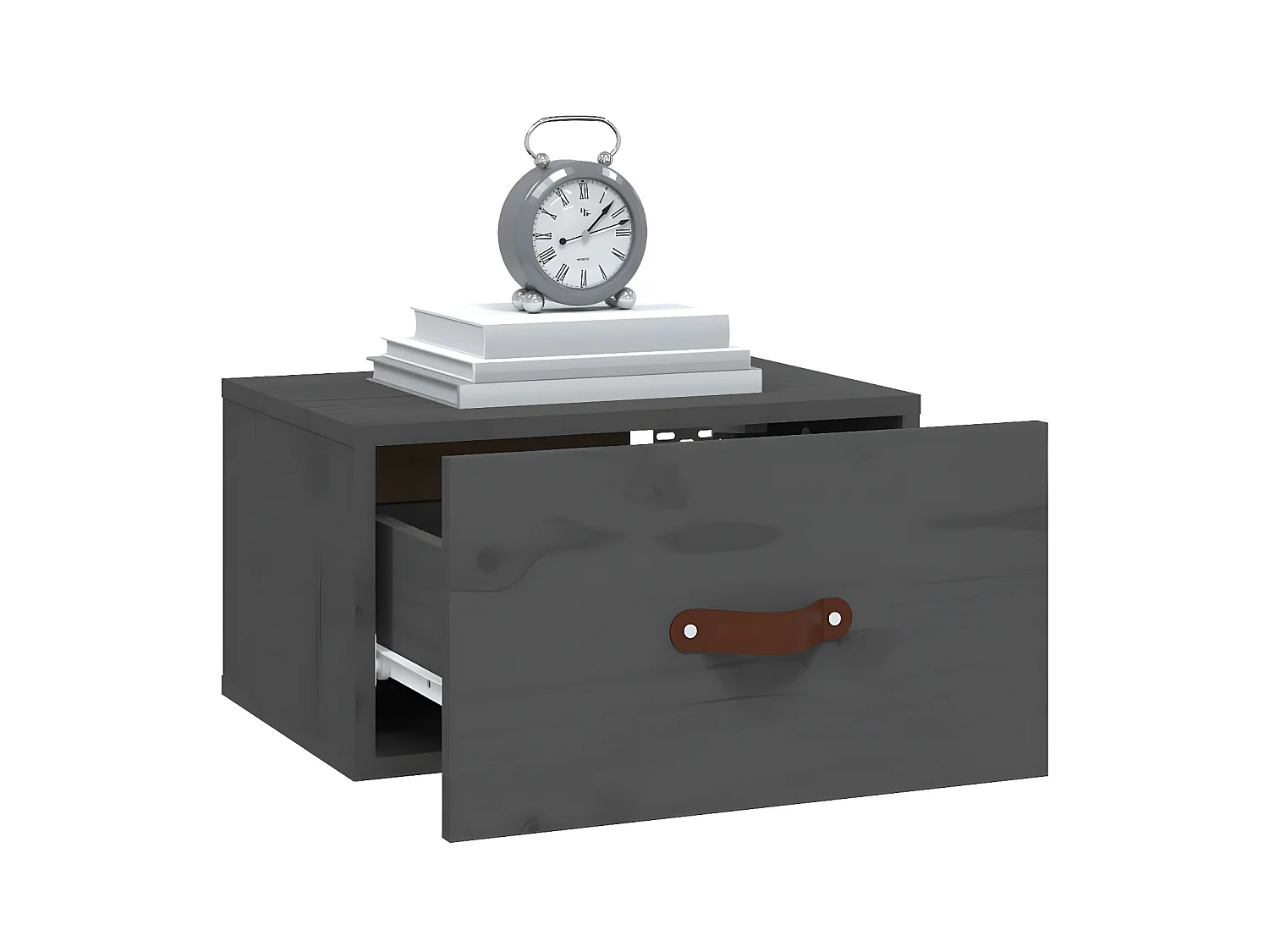 2er-Set Wand-Nachttische Nachtschrank Grau 40x29,5x22 cm -RN87863