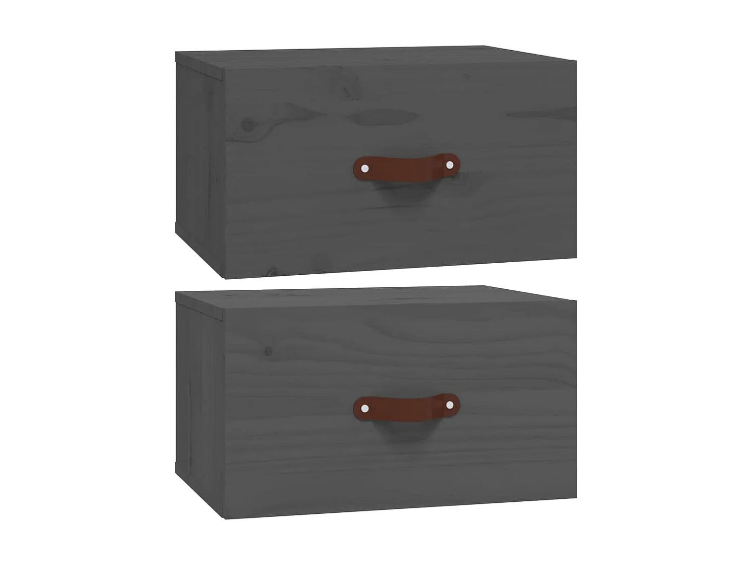 2er-Set Wand-Nachttische Nachtschrank Grau 40x29,5x22 cm -RN87863