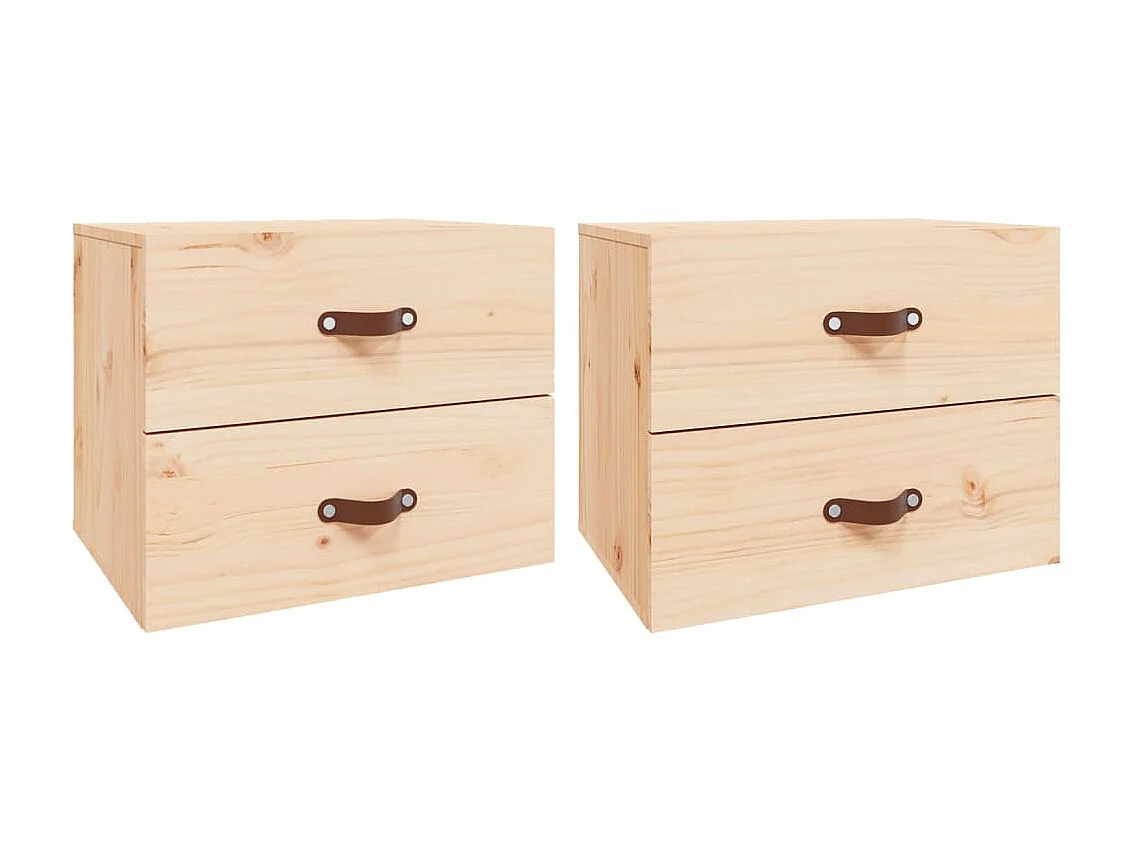 2er-Set Wand-Nachttische Nachtschrank 50x36x40 cm -RN15694