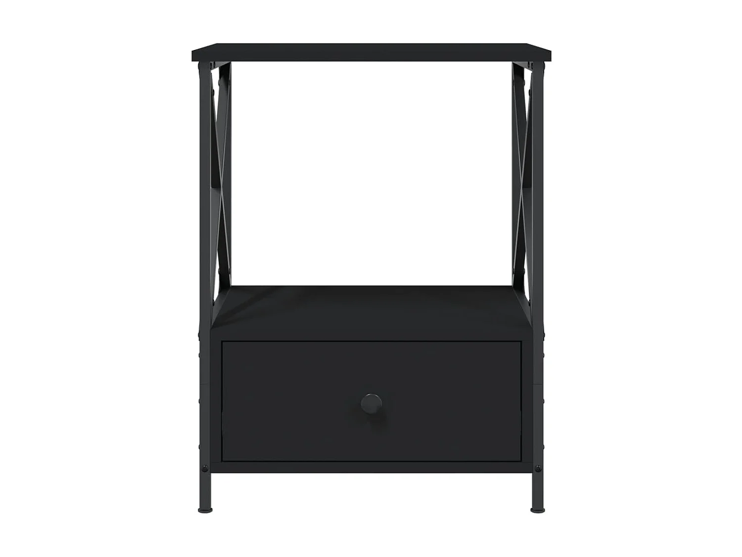 2er-Set Nachttische Nachtschrank Schwarz 50x41x65 cm Holzwerkstoff -RN59704