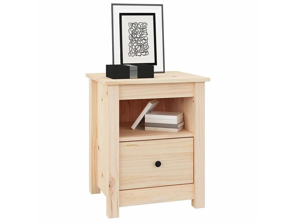 Nachttisch Nachtschrank 40x35x49 cm Massivholz Kiefer -RN60195