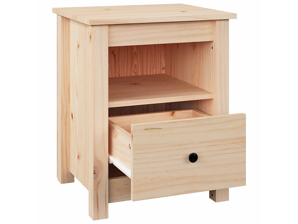Nachttisch Nachtschrank 40x35x49 cm Massivholz Kiefer -RN60195