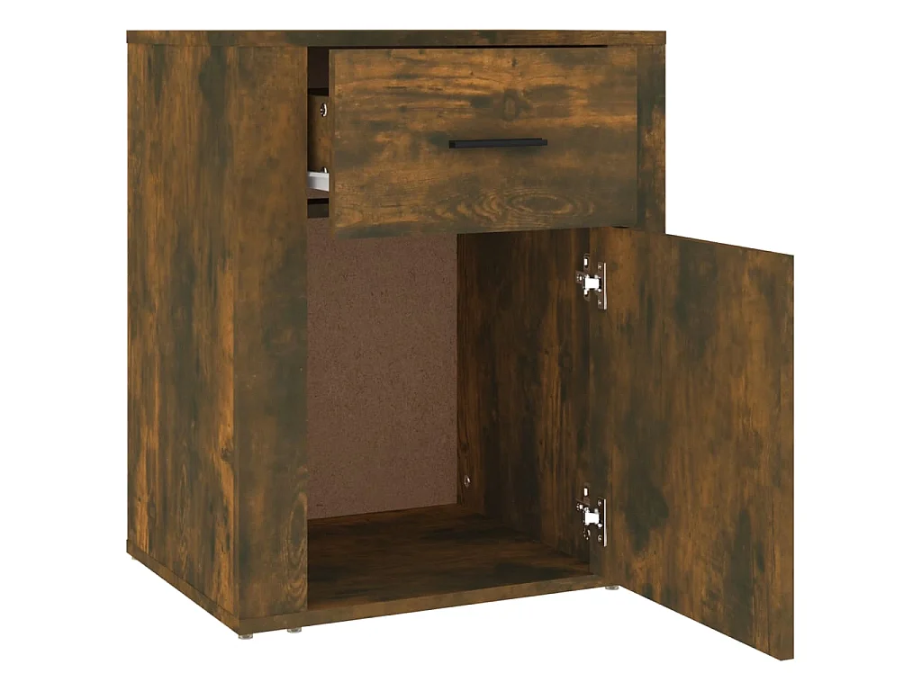 Nachttisch Nachtschrank Räuchereiche 50x36x60 cm Holzwerkstoff -RN80945