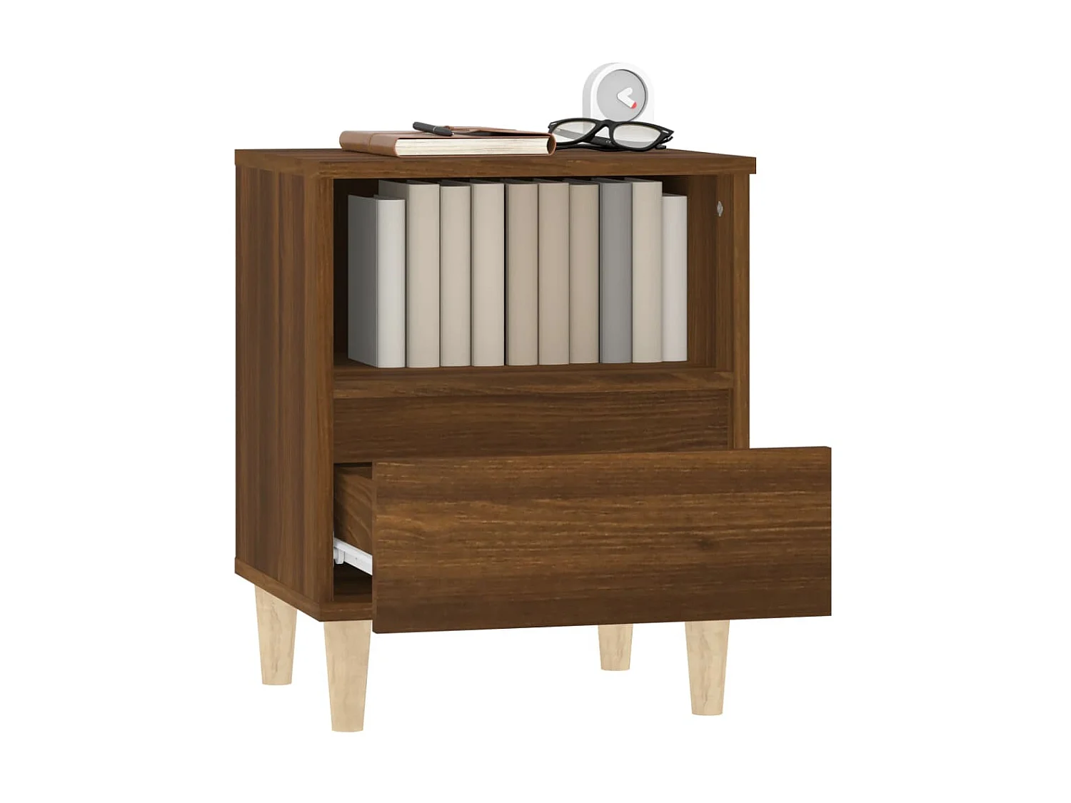 Nachttisch Nachtschrank Braun Eichen-Optik 40x35x50 cm -RN96657