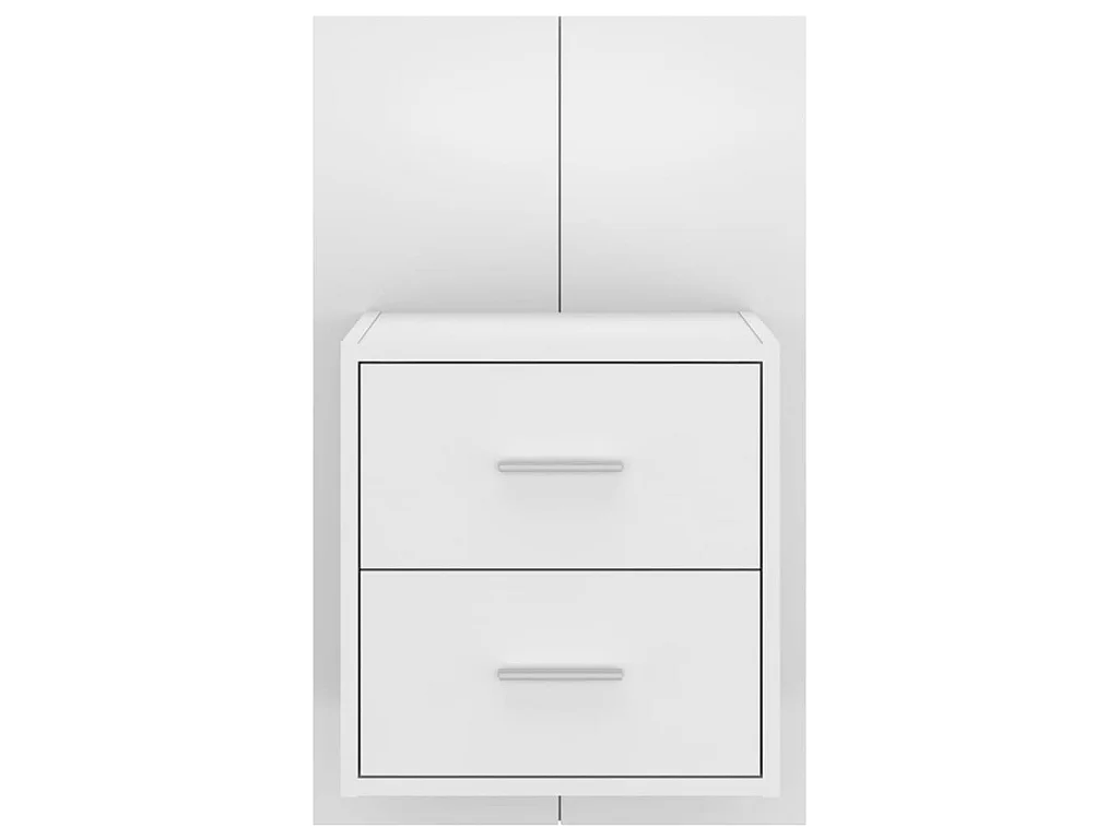 2er-Set Wand-Nachttische Nachtschrank Weiß -RN42140