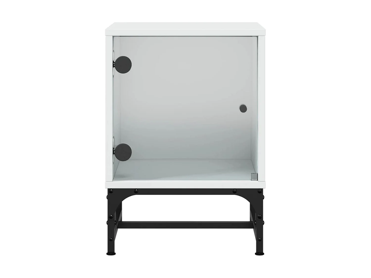 Nachttisch Nachtschrank mit Glastür Weiß 35x37x50 cm -RN46134