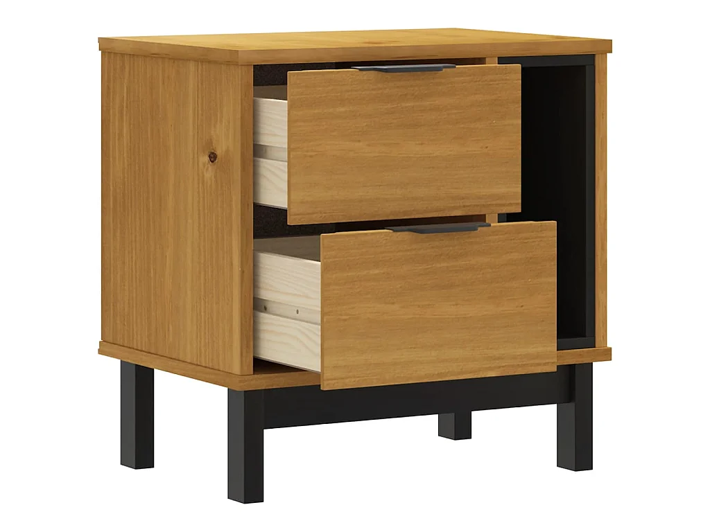 Nachttisch Nachtschrank FLAM 49x35x50 cm Massivholz Kiefer -RN12744