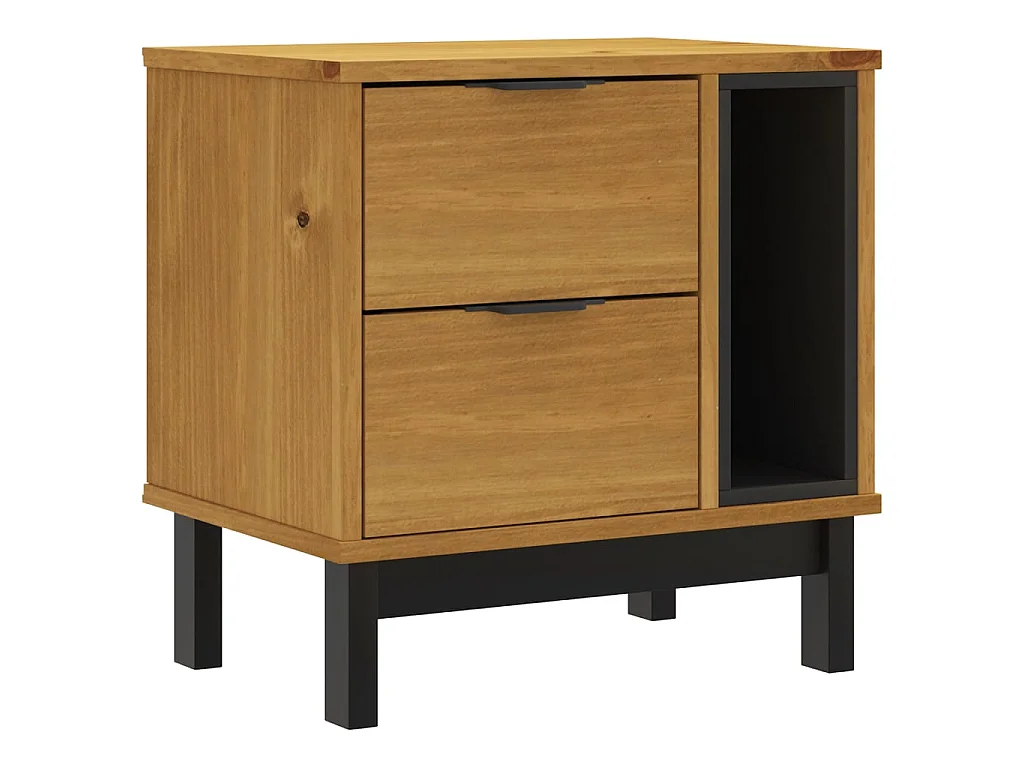 Nachttisch Nachtschrank FLAM 49x35x50 cm Massivholz Kiefer -RN12744