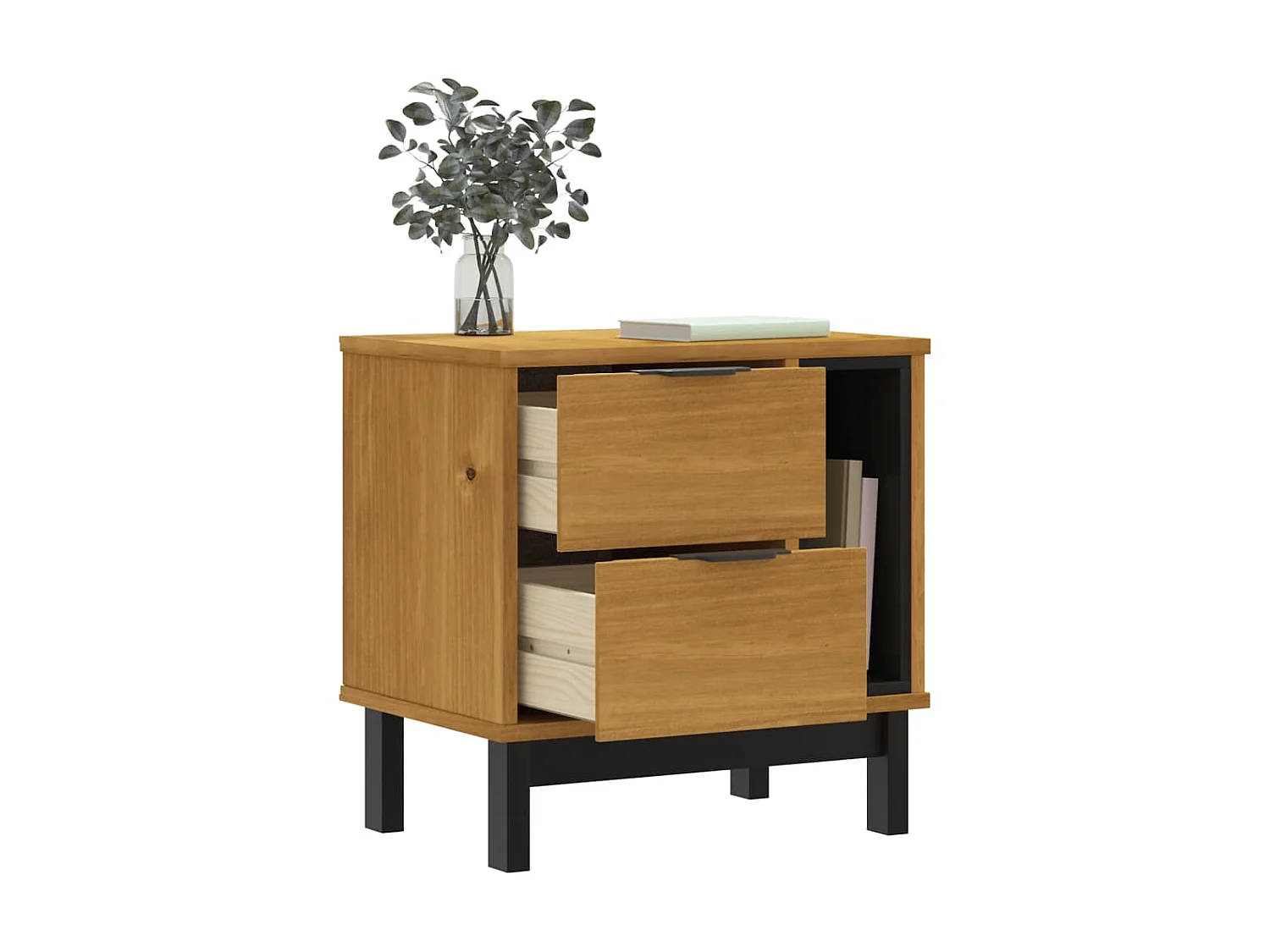 Nachttisch Nachtschrank FLAM 49x35x50 cm Massivholz Kiefer -RN12744