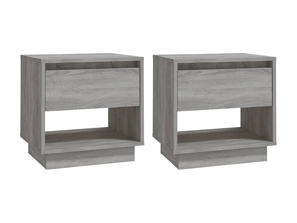 2er-Set Nachttische Nachtschrank Grau Sonoma 45x34x44 cm Holzwerkstoff -RN39808