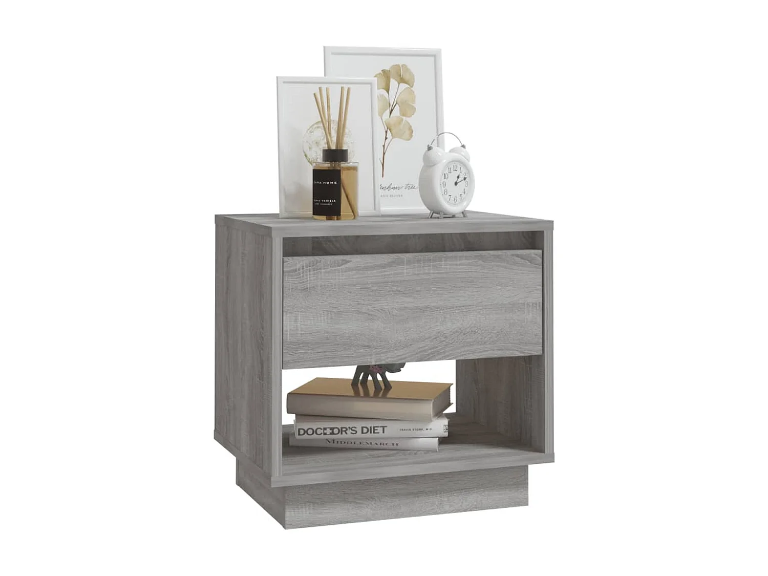 2er-Set Nachttische Nachtschrank Grau Sonoma 45x34x44 cm Holzwerkstoff -RN39808