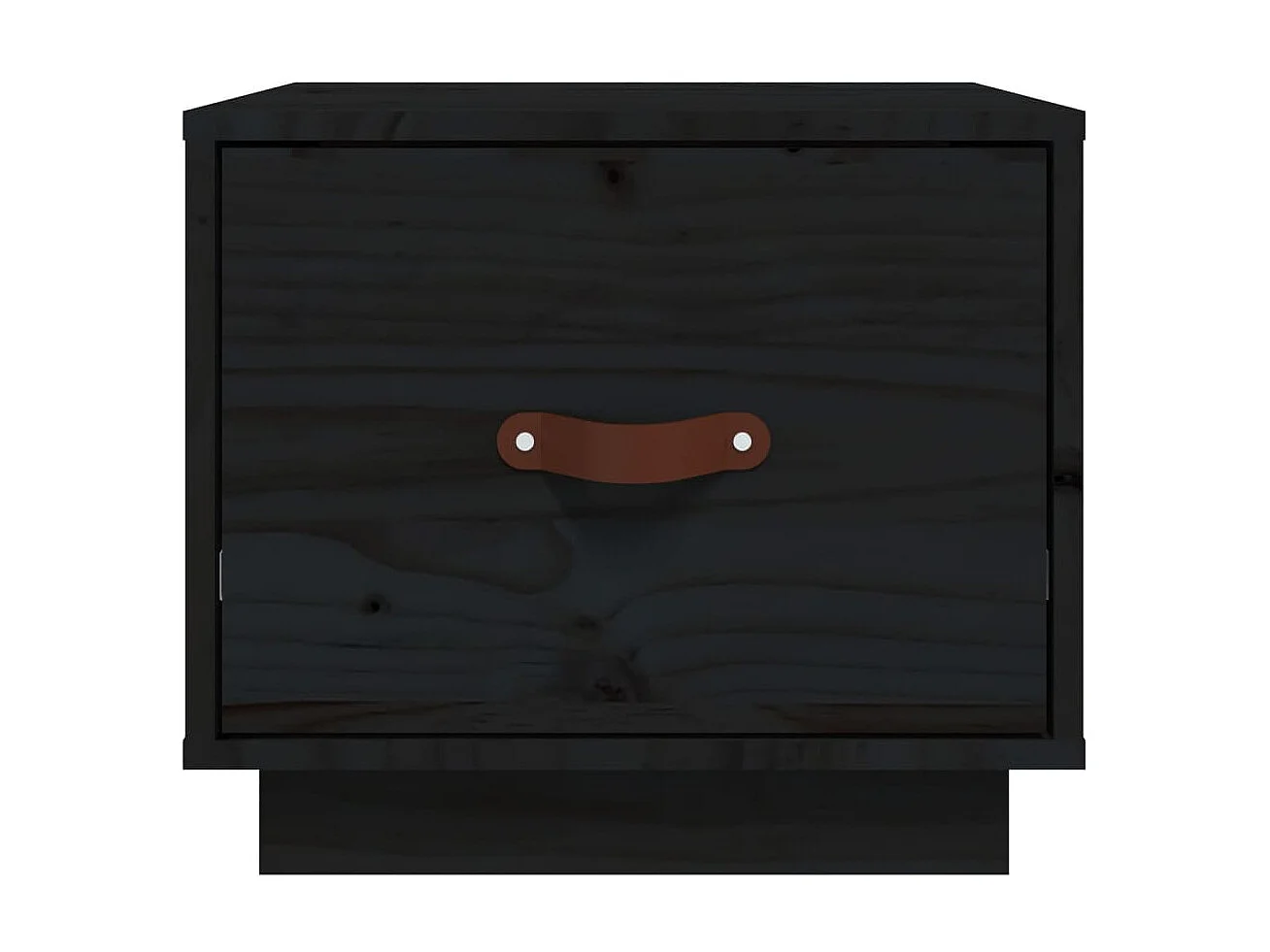 2er-Set Nachttische Nachtschrank Schwarz 40x34x35 cm Massivholz Kiefer -RN80019