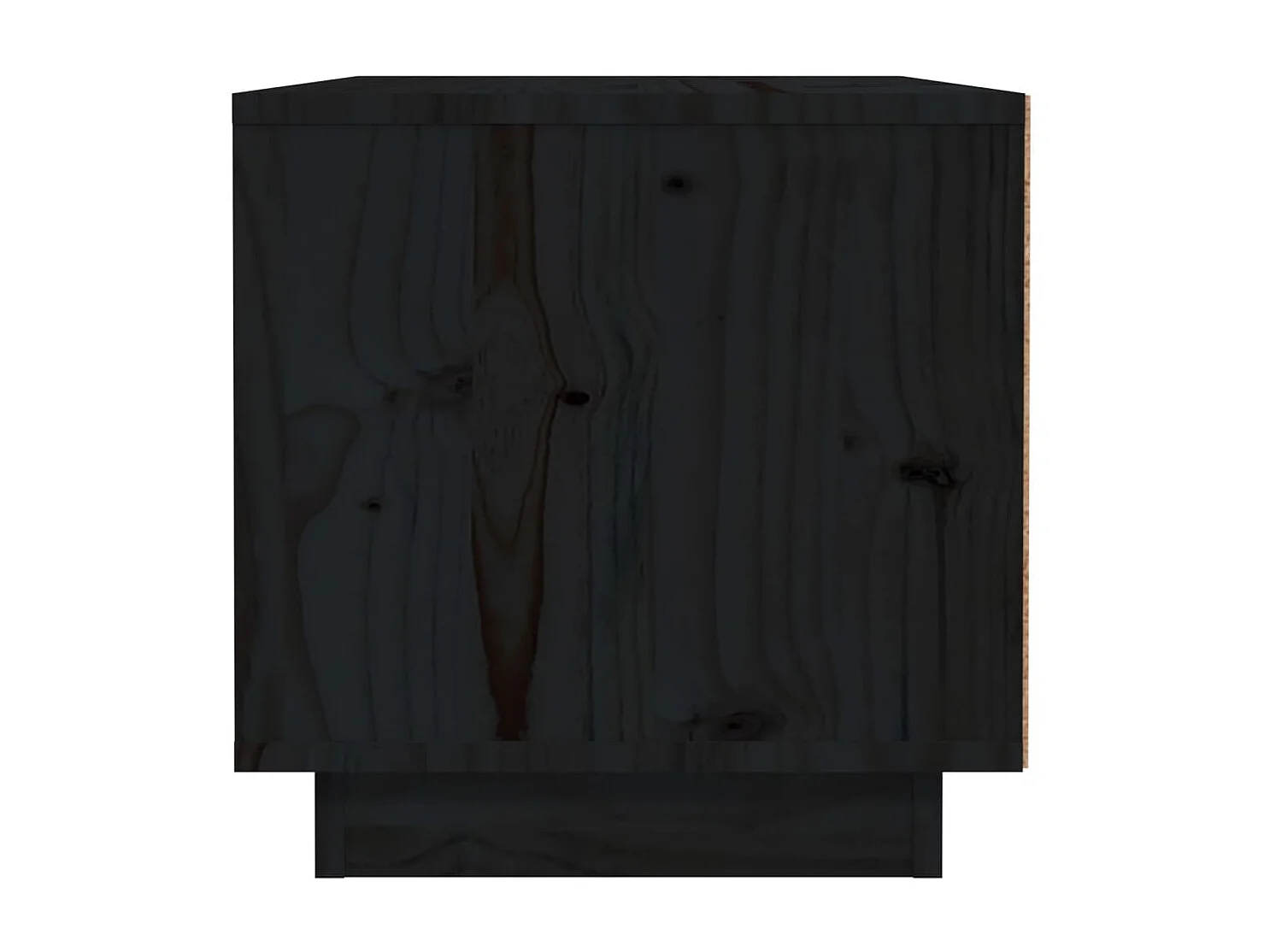 2er-Set Nachttische Nachtschrank Schwarz 40x34x35 cm Massivholz Kiefer -RN80019