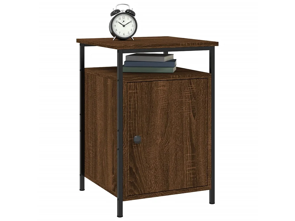 2er-Set Nachttische Nachtschrank Braun Eichen-Optik 40x42x60 cm Holzwerkstoff -RN36904