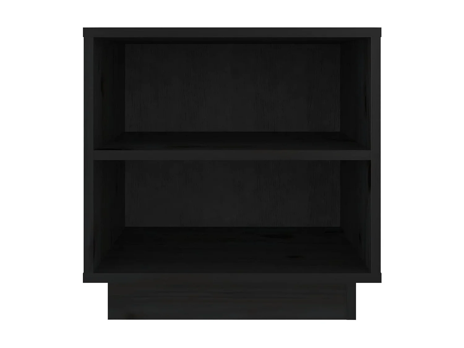 2er-Set Nachttische Nachtschrank Schwarz 40x34x40 cm Massivholz Kiefer -RN85972