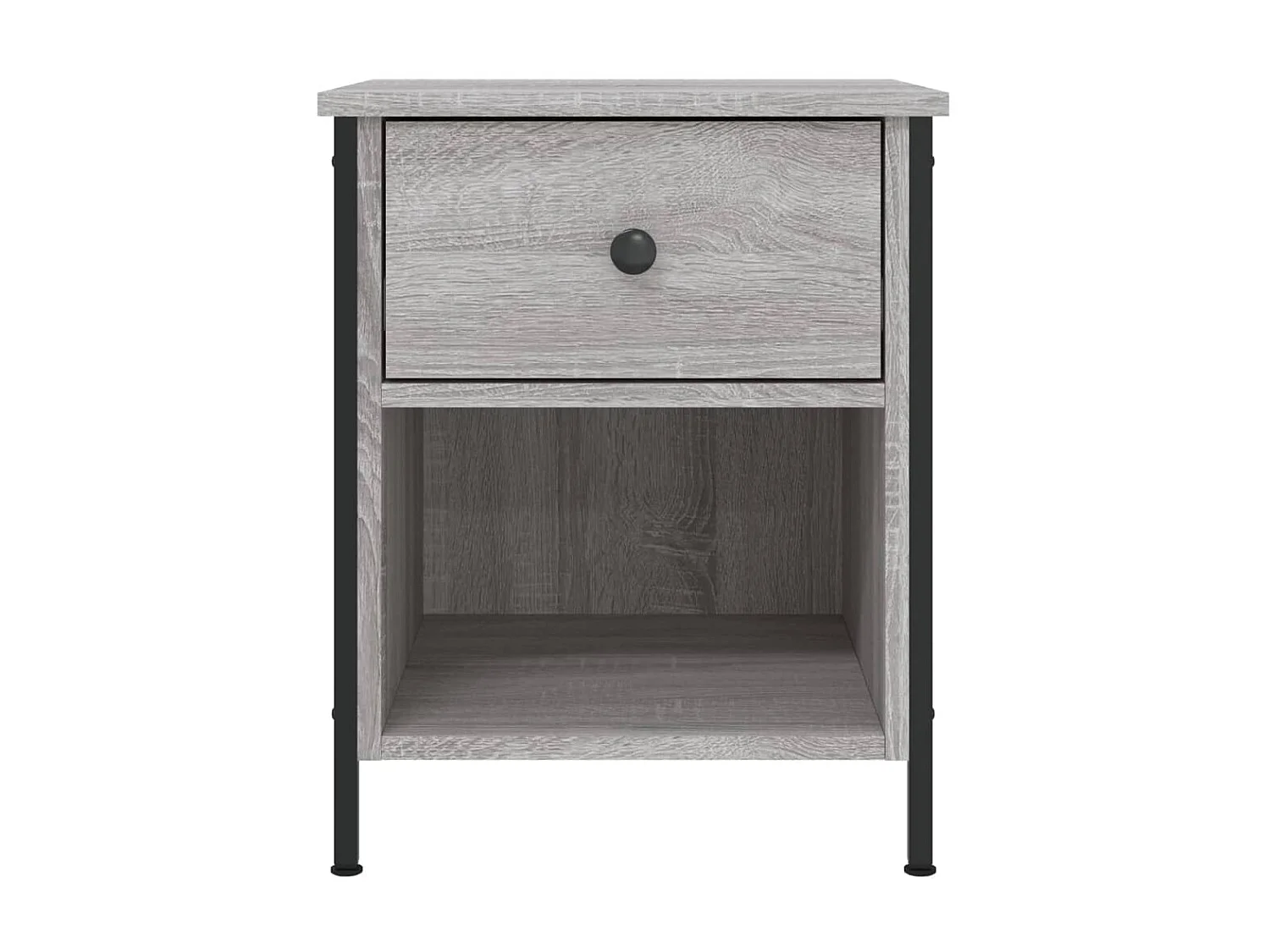 Nachttisch Grau Nachtschrank Sonoma-Eiche 40x42x50 cm Holzwerkstoff -RN46630