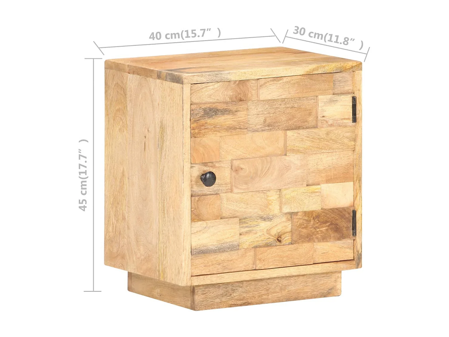 Nachttisch Nachtschrank 40x30x45 cm Massivholz Mango -RN96199