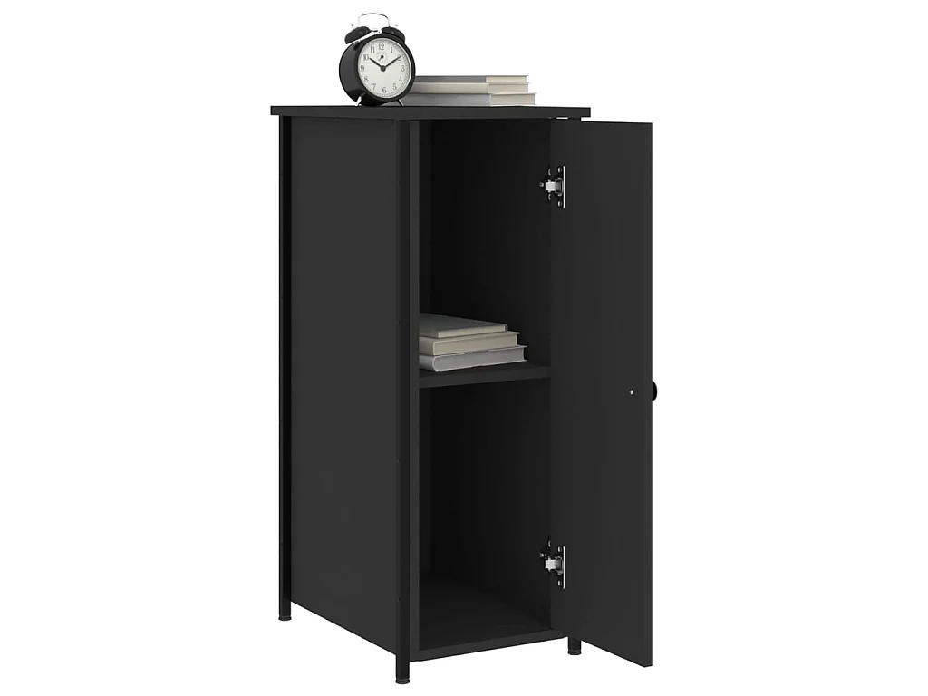2er-Set Nachttische Nachtschrank Schwarz 32x42x80 cm Holzwerkstoff -RN56407