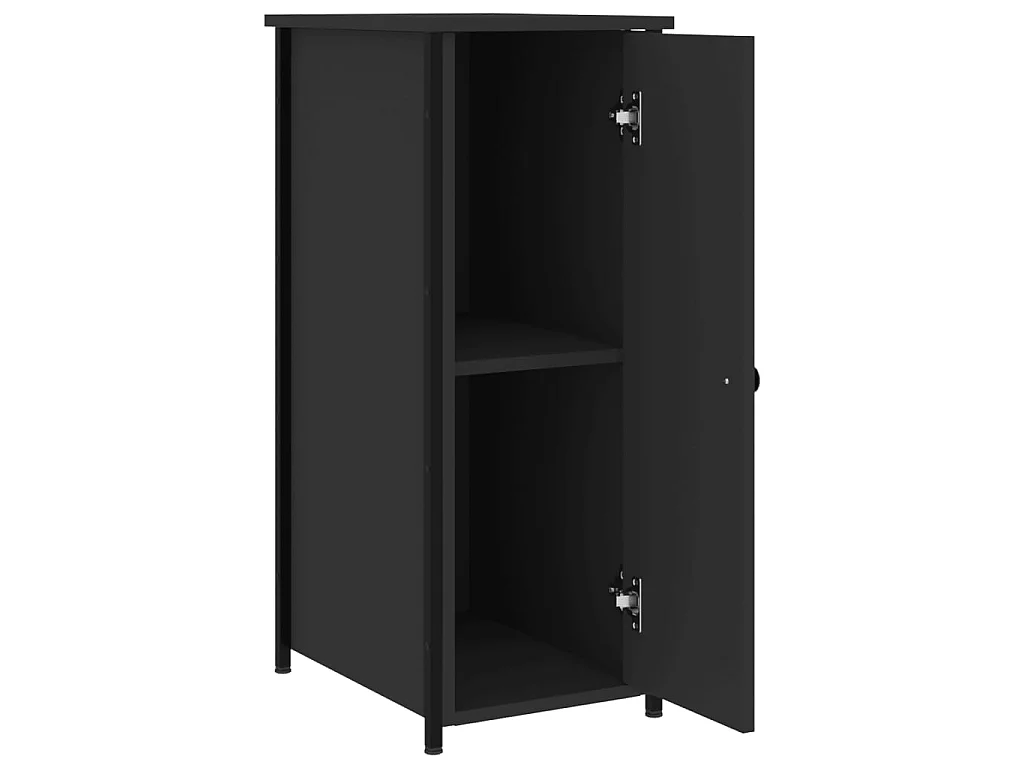 2er-Set Nachttische Nachtschrank Schwarz 32x42x80 cm Holzwerkstoff -RN56407