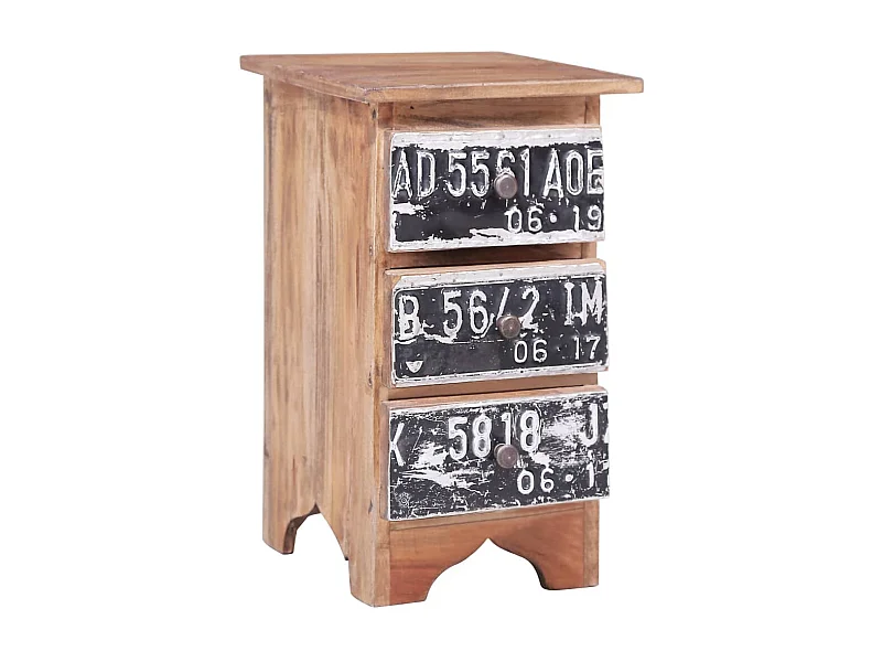 Nachttisch Nachtschrank 30x30x51 cm Altholz Massiv -RN55348