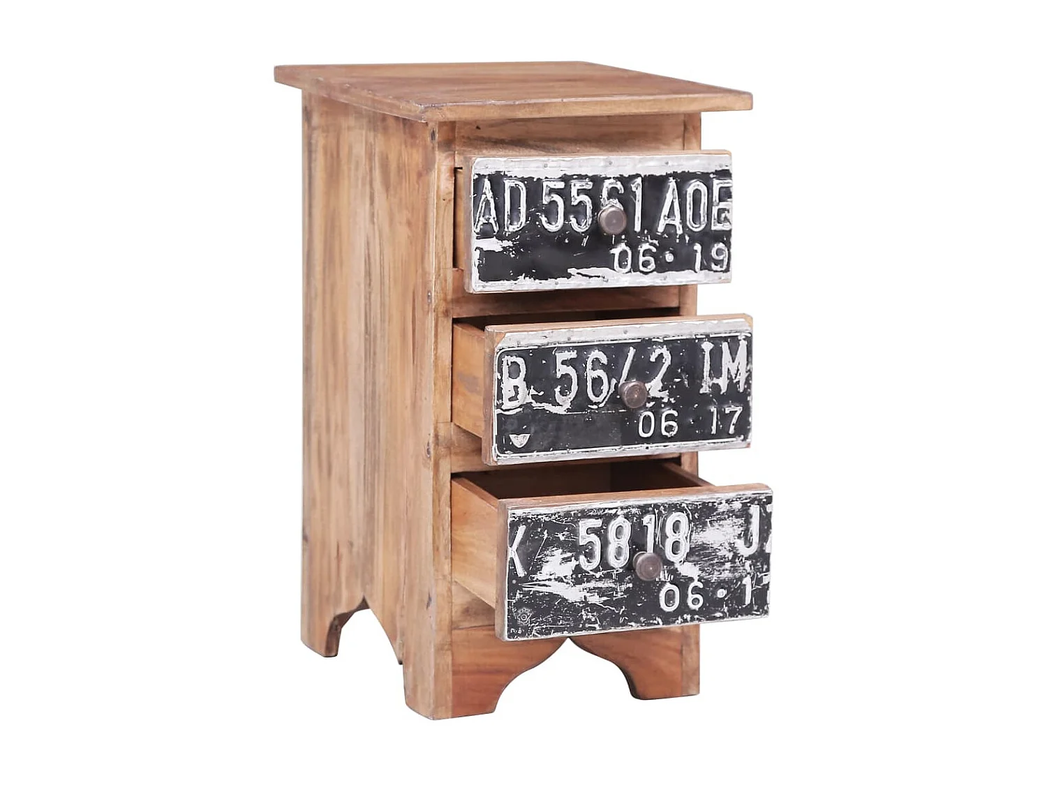 Nachttisch Nachtschrank 30x30x51 cm Altholz Massiv -RN55348