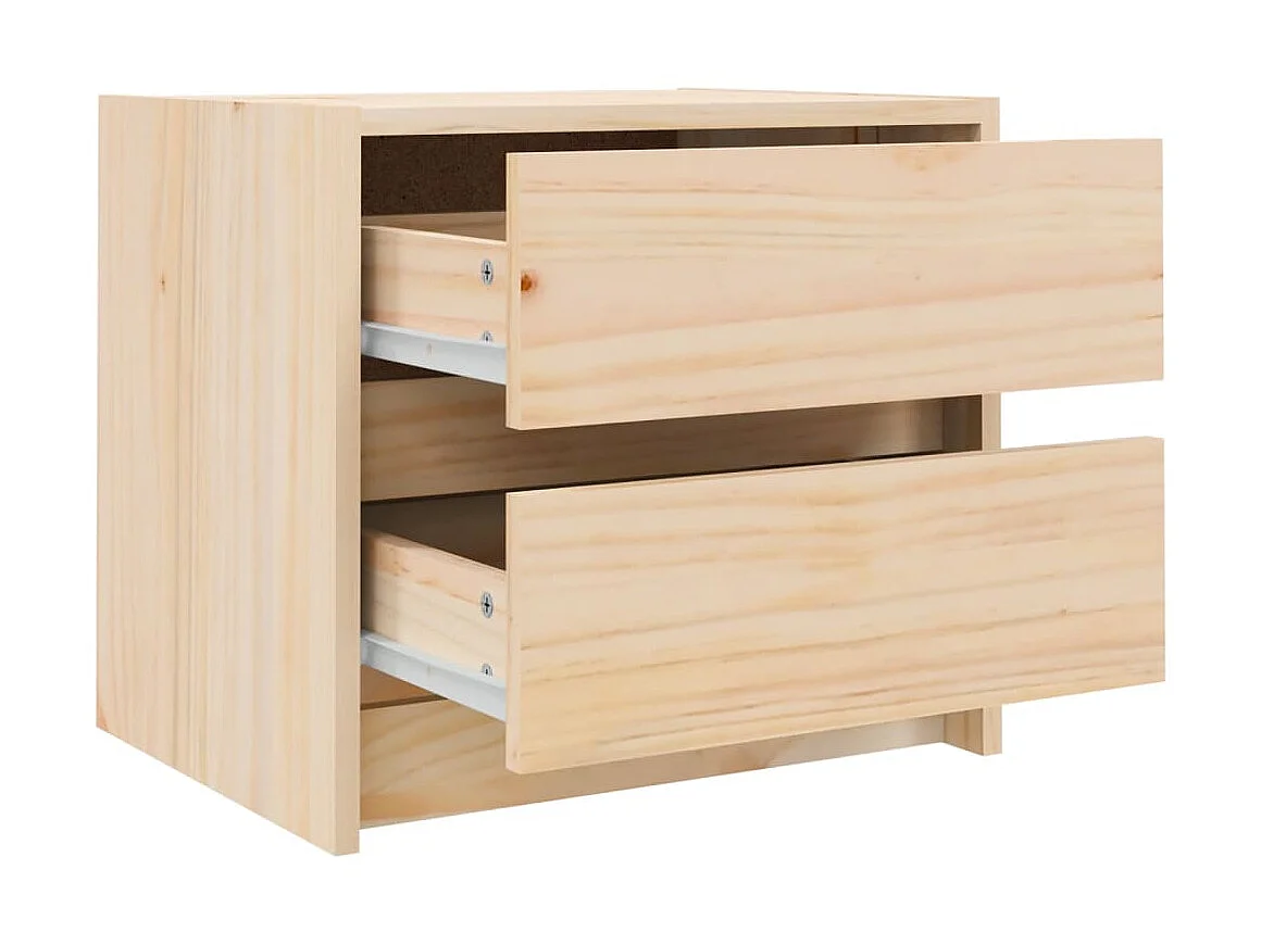 Nachttisch Nachtschrank 40x31x35,5 cm Massivholz Kiefer -RN17396