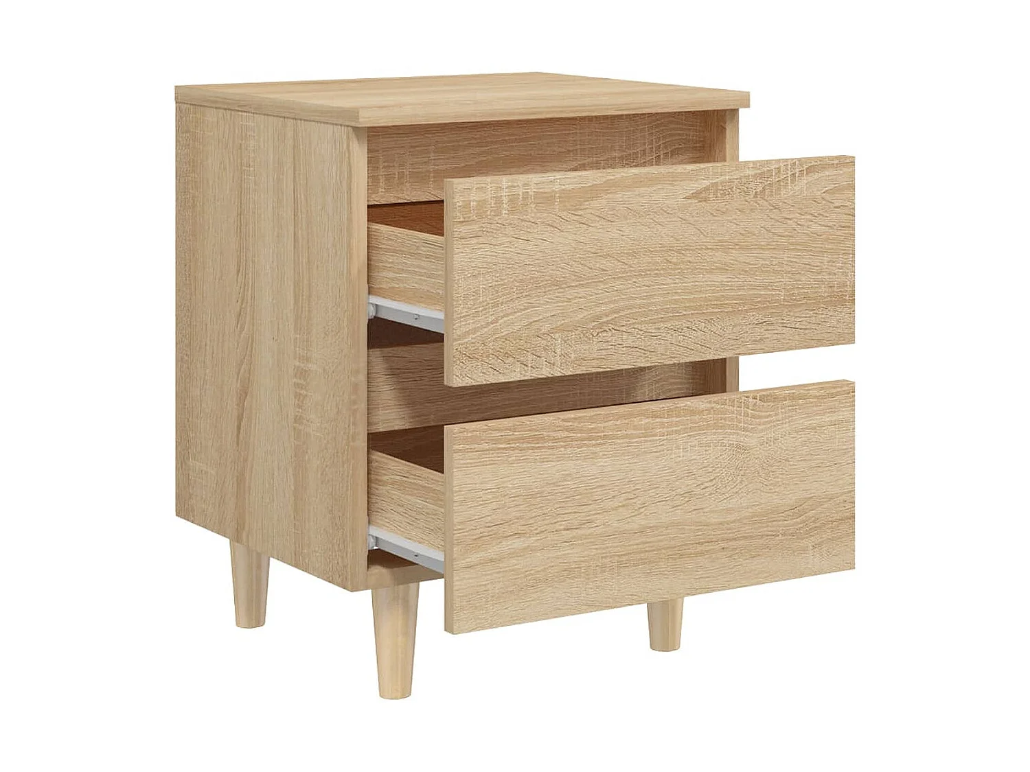 2er-Set Nachttische Nachtschrank Kiefernholz-Beinen Sonoma-Eiche 40x35x50cm -RN60770