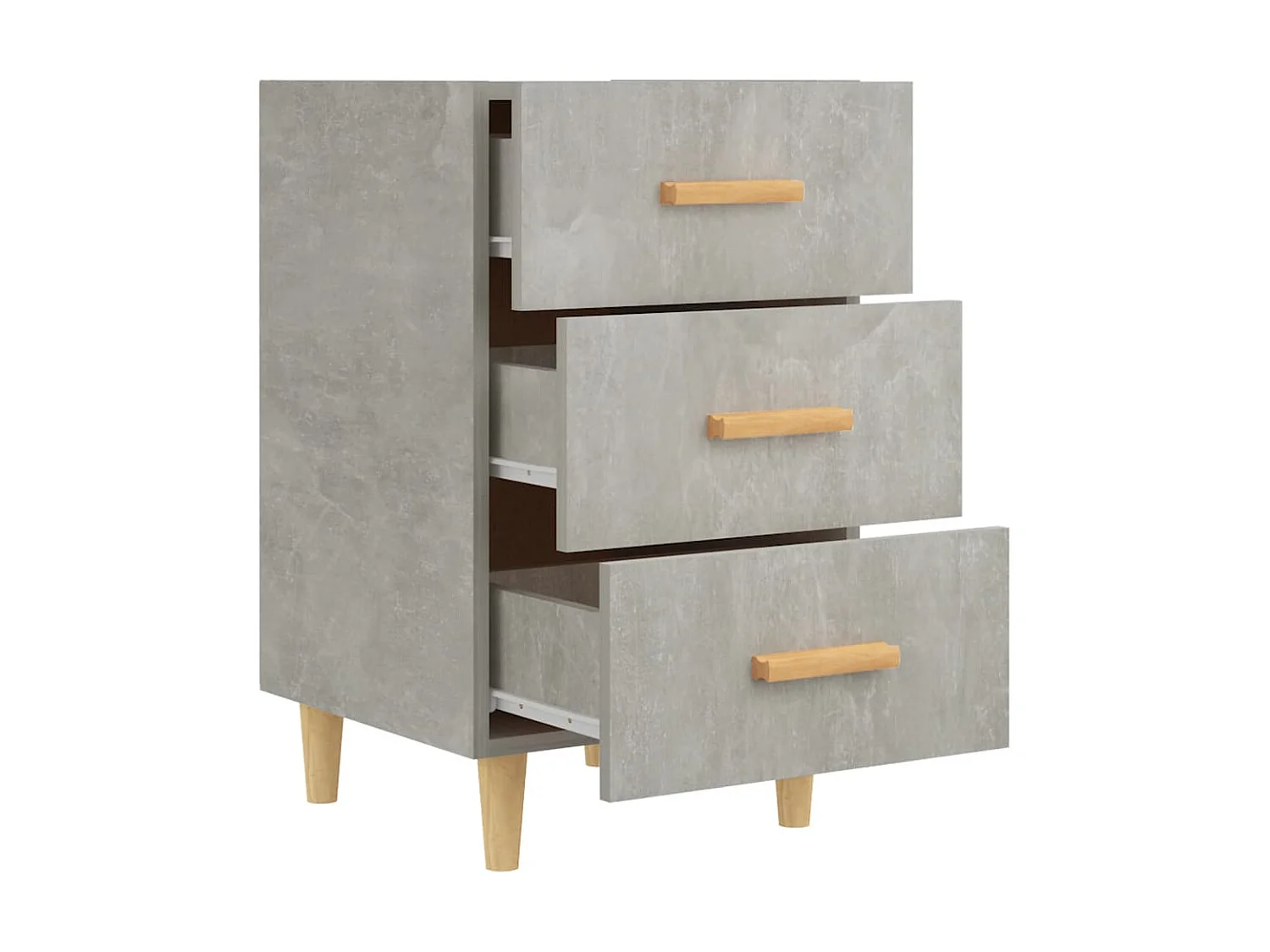 Nachttisch Betongrau Nachtschrank 40x40x66 cm Holzwerkstoff -RN67352