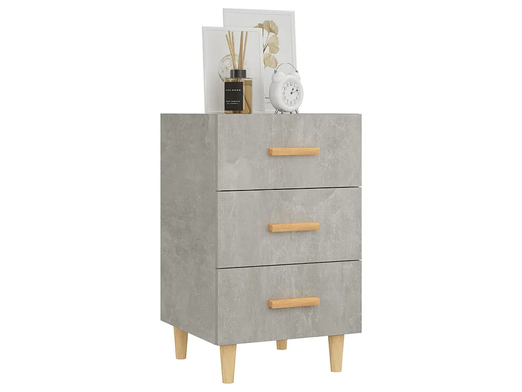 Nachttisch Betongrau Nachtschrank 40x40x66 cm Holzwerkstoff -RN67352