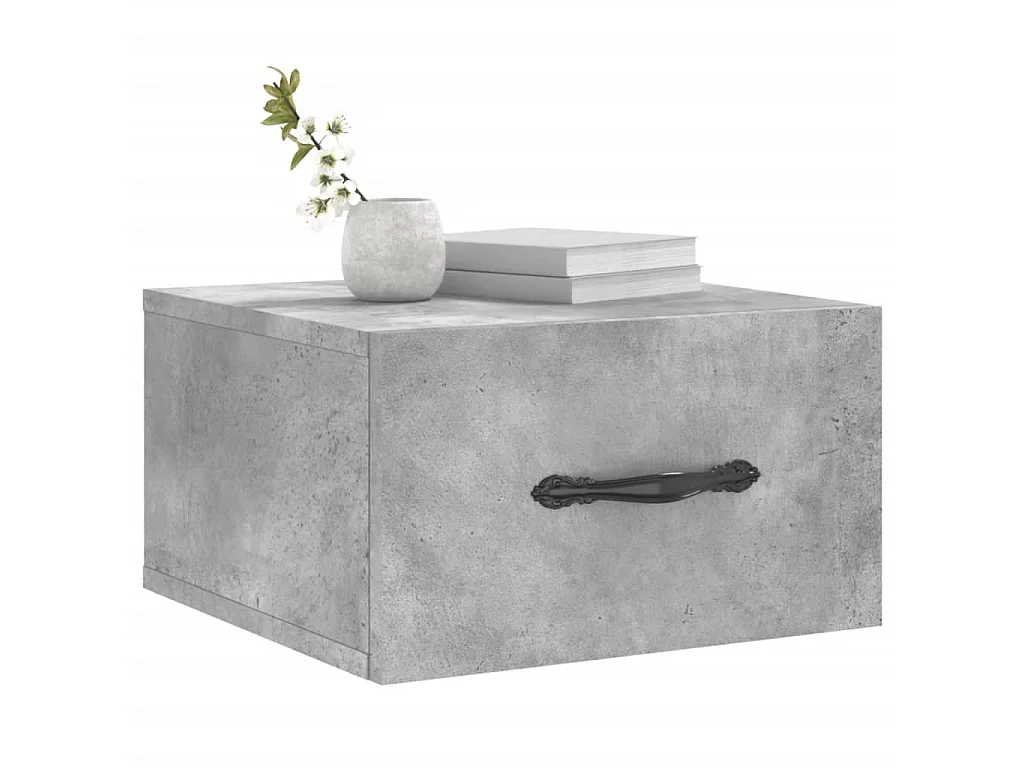 Wand-Nachttisch Betongrau Nachtschrank 35x35x20 cm -RN84454
