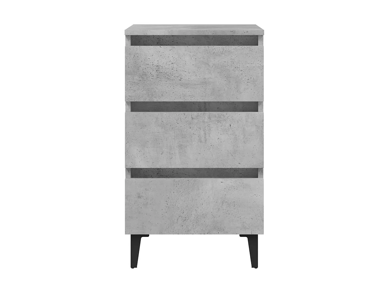 2er-Set Nachttische Nachtschrank mit Metallbeinen Betongrau 40x35x69 cm -RN27244