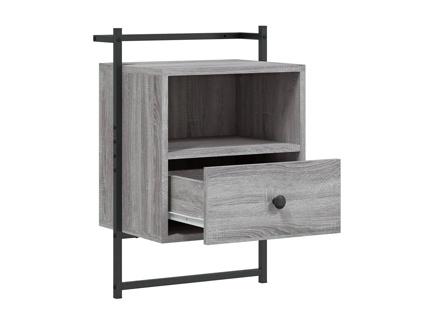 2er-Set Wand-Nachttische Nachtschrank Grau Sonoma 40x30x61 cm Holzwerkstoff -RN88205