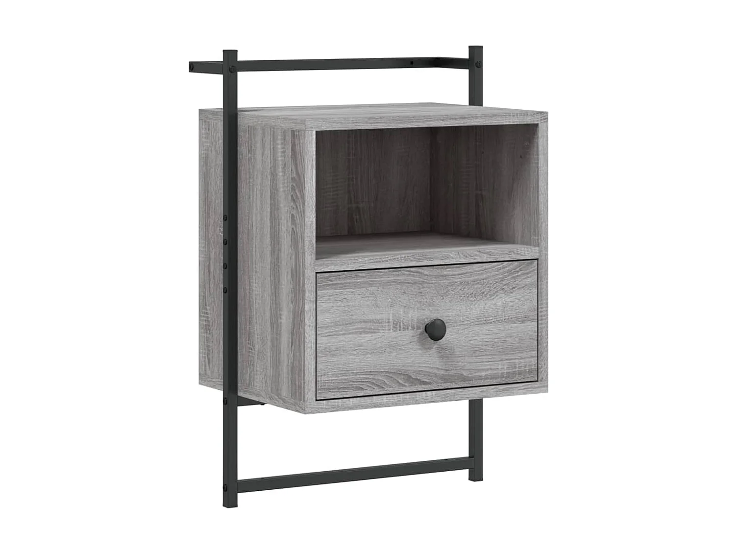 2er-Set Wand-Nachttische Nachtschrank Grau Sonoma 40x30x61 cm Holzwerkstoff -RN88205