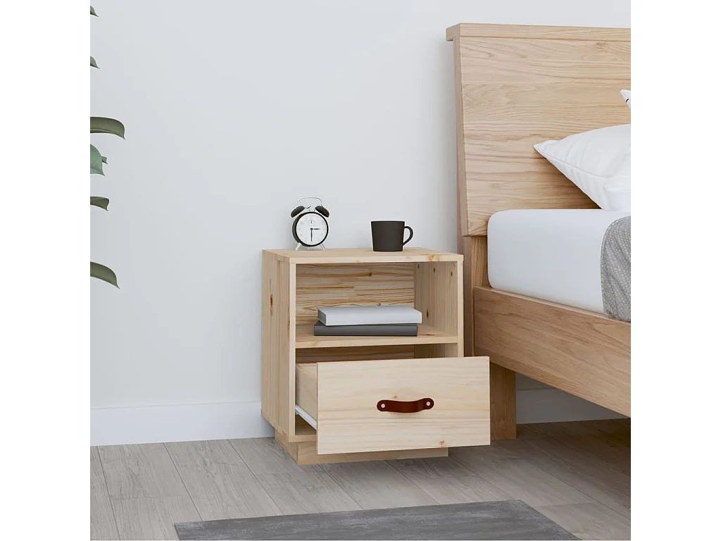 Nachttisch Nachtschrank 40x34x45 cm Massivholz Kiefer -RN25327
