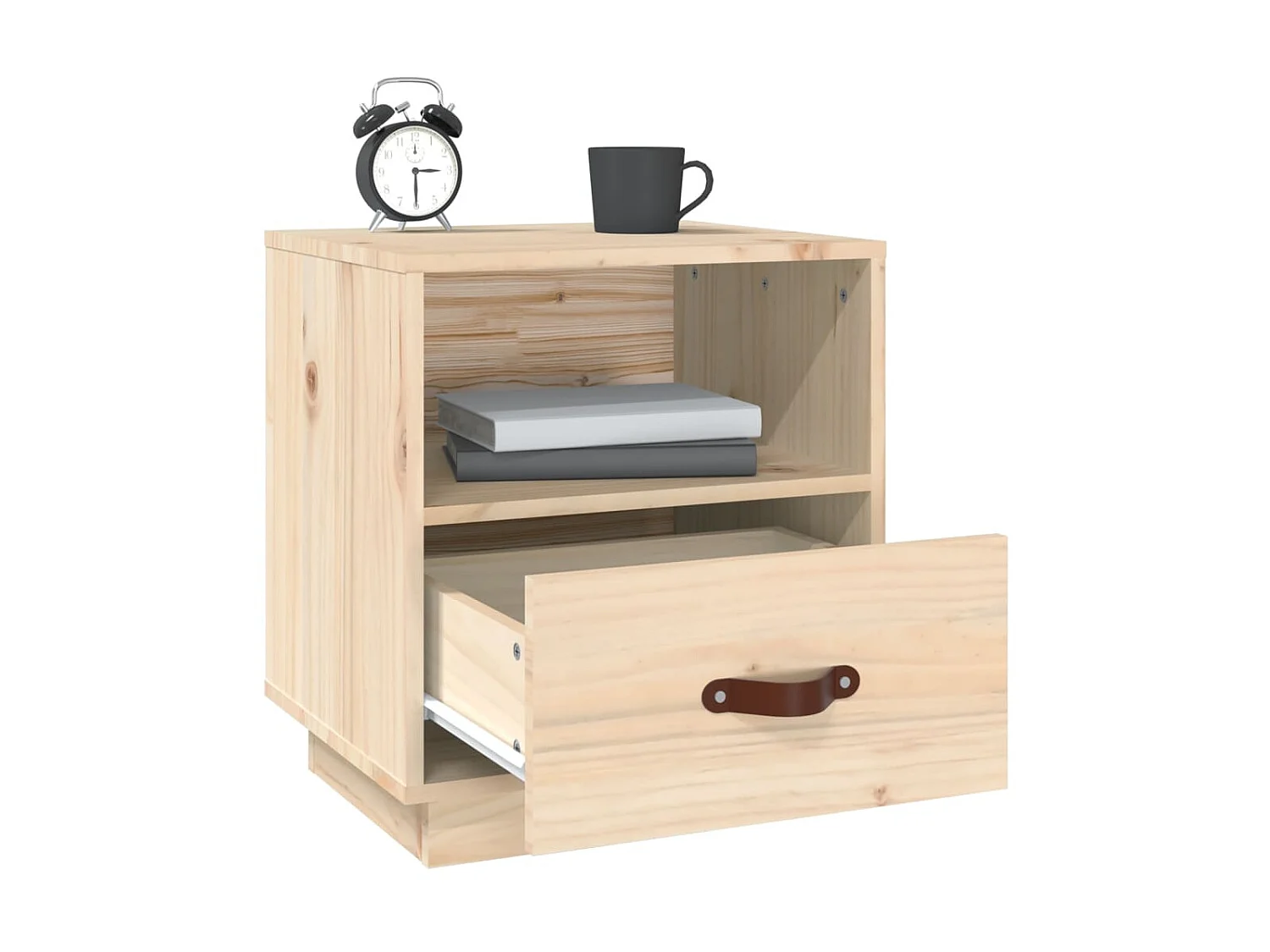 Nachttisch Nachtschrank 40x34x45 cm Massivholz Kiefer -RN25327