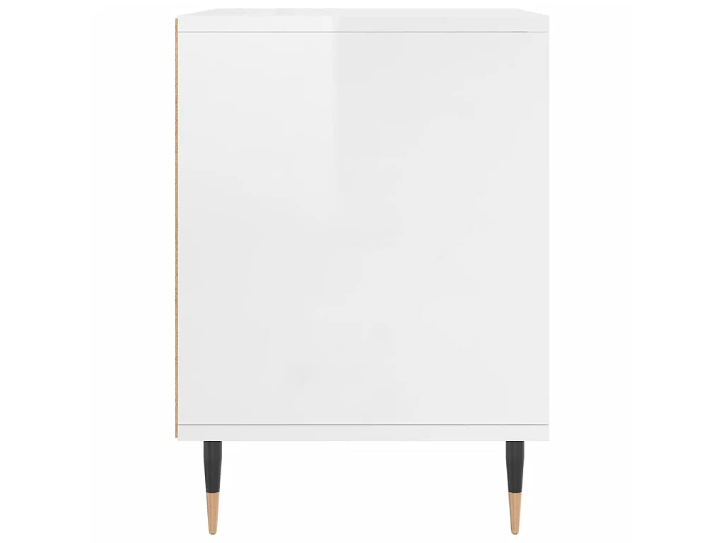 2er-Set Nachttische Nachtschrank Hochglanz-Weiß 40x35x50 cm Holzwerkstoff -RN40195