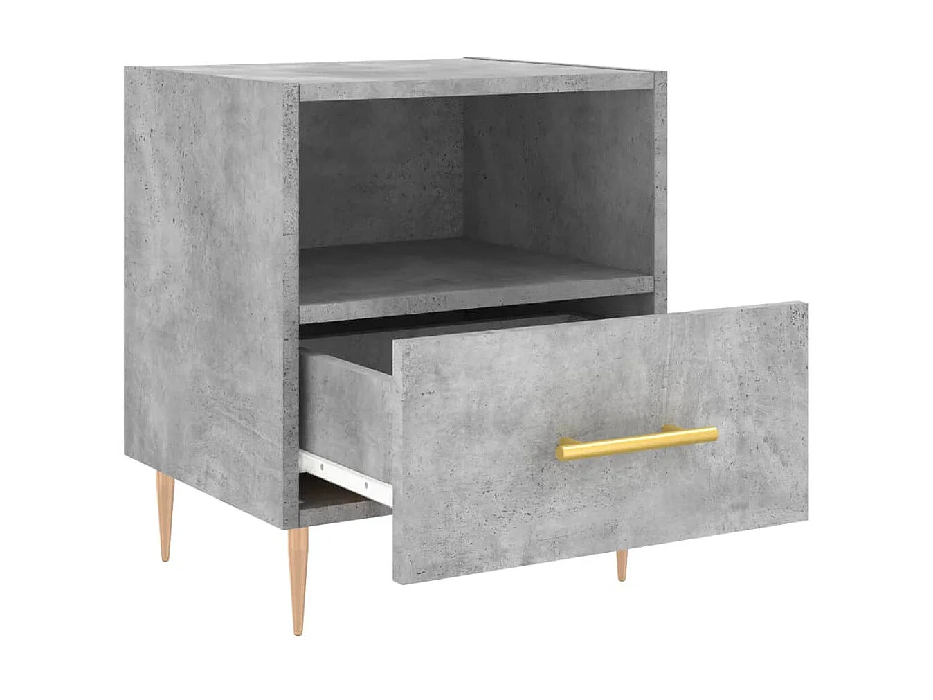 Nachttisch Betongrau Nachtschrank 40x35x47,5 cm Holzwerkstoff -RN14169