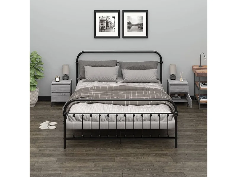 2er-Set Nachttische Nachtschrank Grau Sonoma 40x35x50 cm -RN47339