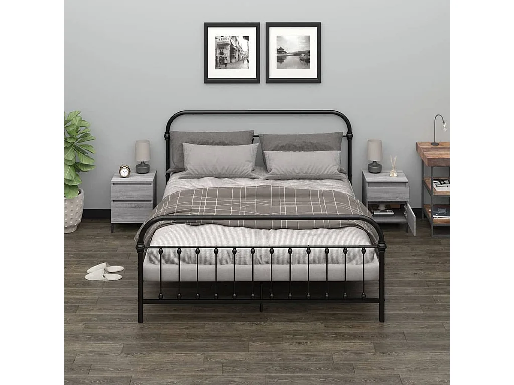 2er-Set Nachttische Nachtschrank Grau Sonoma 40x35x50 cm -RN47339