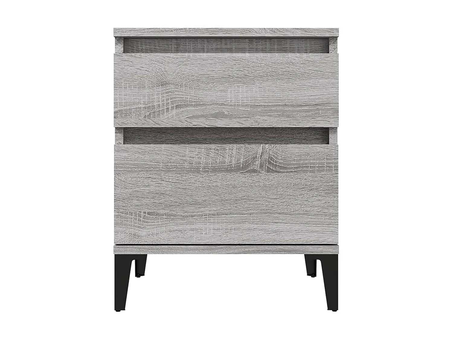 2er-Set Nachttische Nachtschrank Grau Sonoma 40x35x50 cm -RN47339