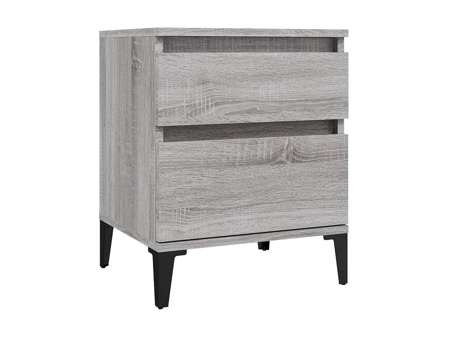2er-Set Nachttische Nachtschrank Grau Sonoma 40x35x50 cm -RN47339