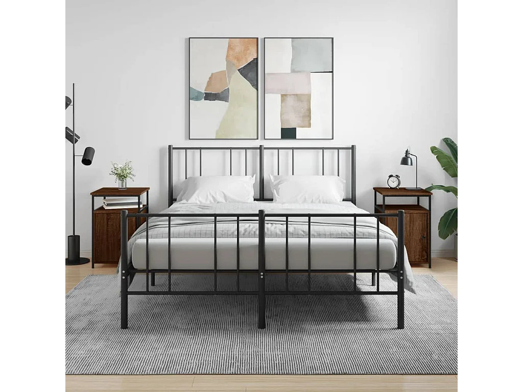 2er-Set Nachttische Nachtschrank Braun Eichen-Optik 40x42x60 cm Holzwerkstoff -RN41654