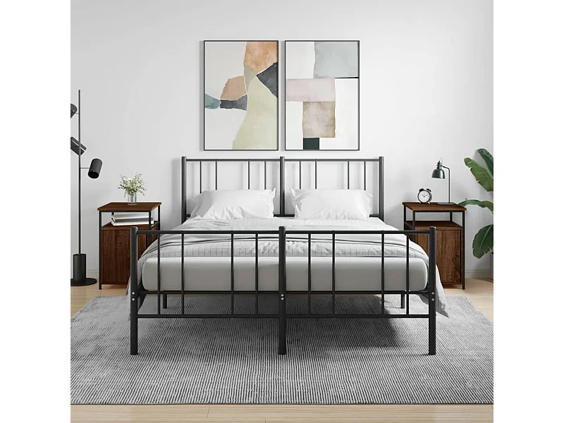 2er-Set Nachttische Nachtschrank Braun Eichen-Optik 40x42x60 cm Holzwerkstoff -RN41654