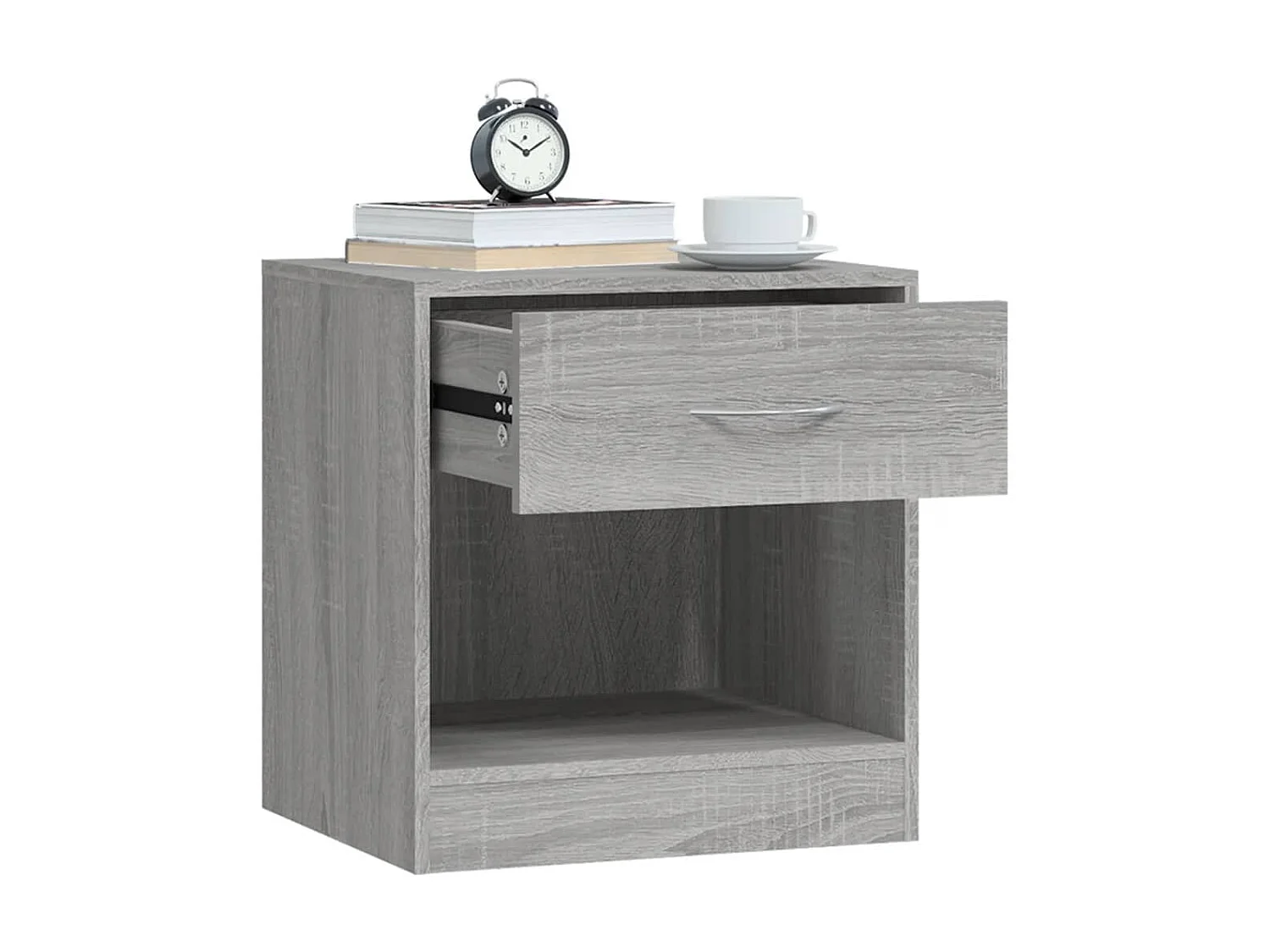 2er-Set Nachttische Nachtschrank mit Schublade Grau Sonoma -RN26440