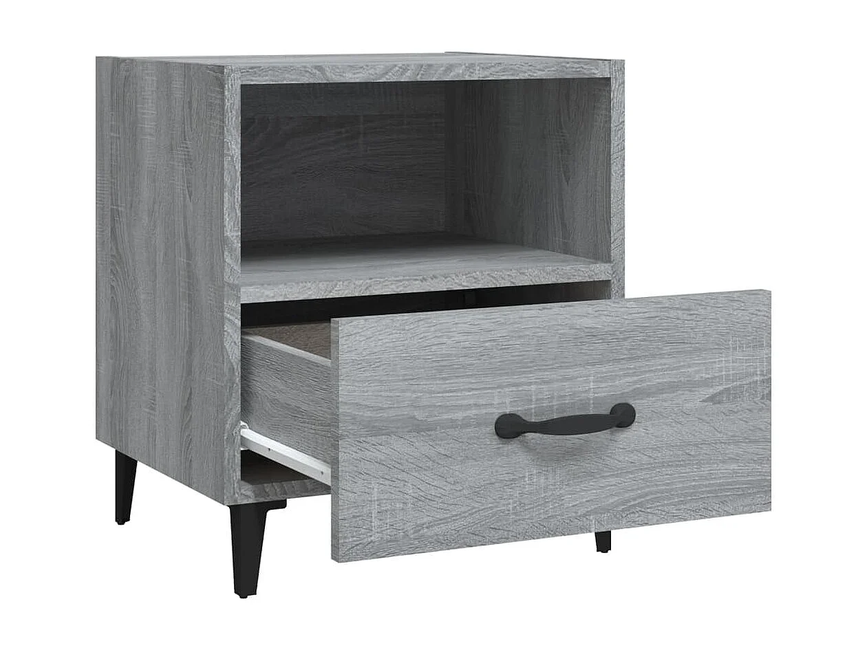 2er-Set Nachttische Nachtschrank Grau Sonoma Holzwerkstoff -RN40166