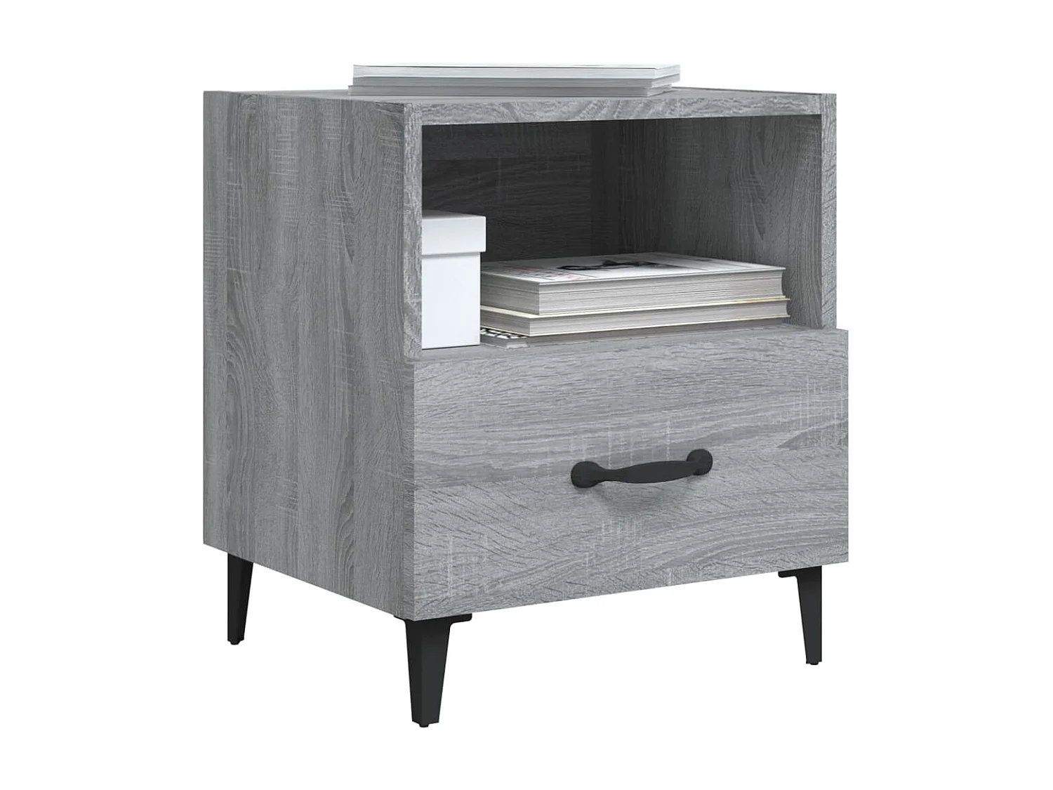 2er-Set Nachttische Nachtschrank Grau Sonoma Holzwerkstoff -RN40166