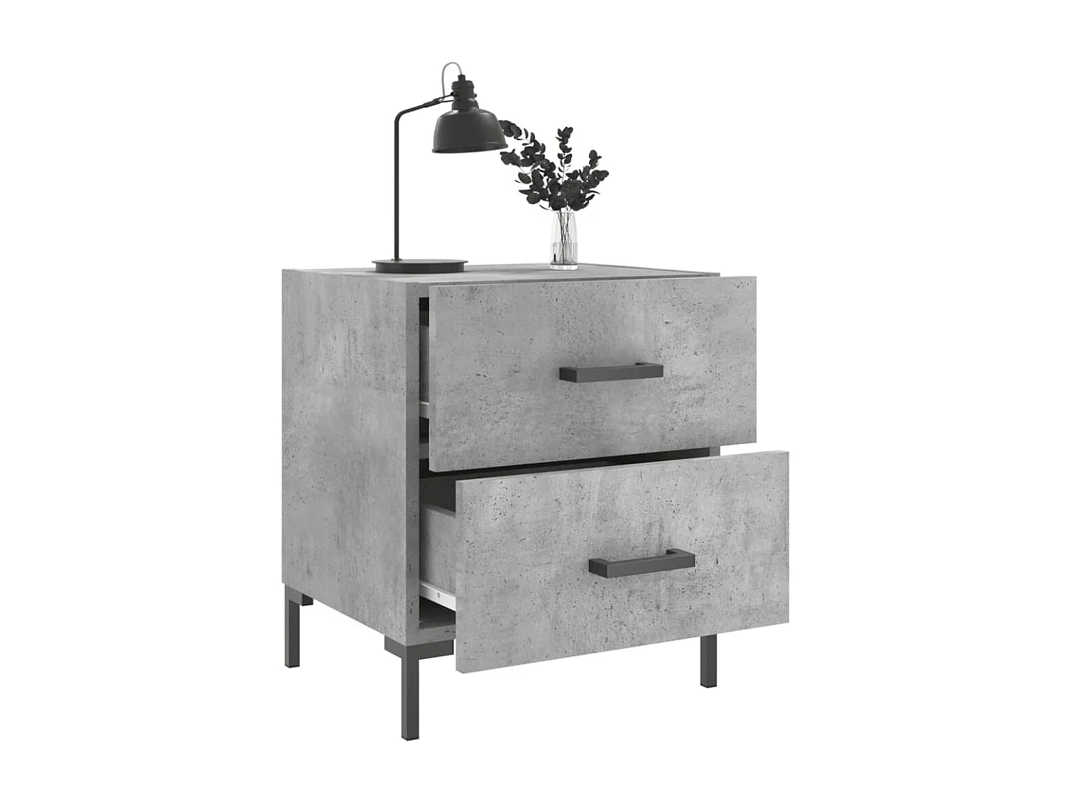 Nachttisch Betongrau Nachtschrank 40x35x47,5 cm Holzwerkstoff -RN22420