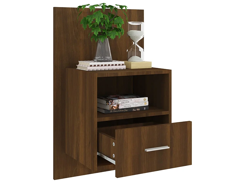 Wand-Nachttisch Nachtschrank Braun Eichen-Optik -RN38053